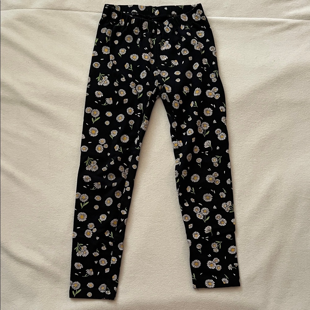Cat & Jack Black Floral Kids Leggings